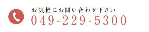 お気軽にお問い合わせ下さい 049-229-5300